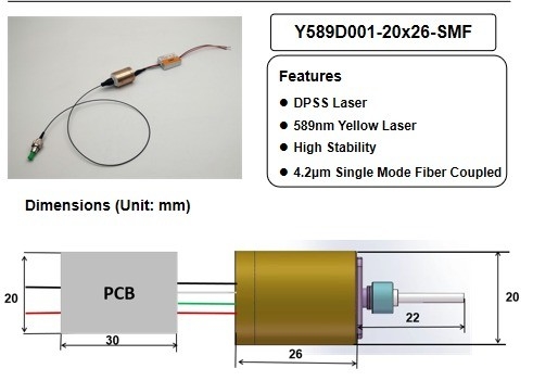 0.2 KG APC Power Type Yellow DPSS Laser для однорегулярных волоконных соединений с высокой стабильностью