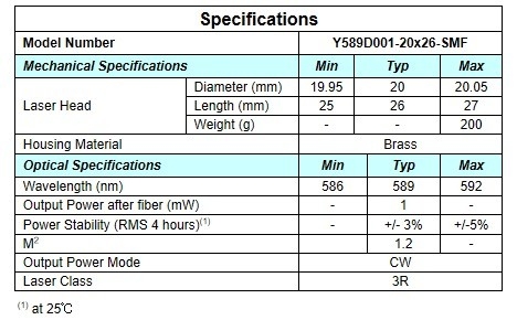0.2 KG APC Power Type Yellow DPSS Laser для однорегулярных волоконных соединений с высокой стабильностью